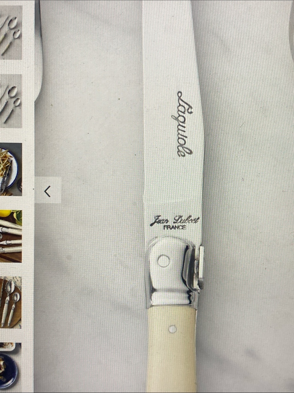 Laguiole Cream Handle Stainless Steel Flatware knives only. 20 per each kind.